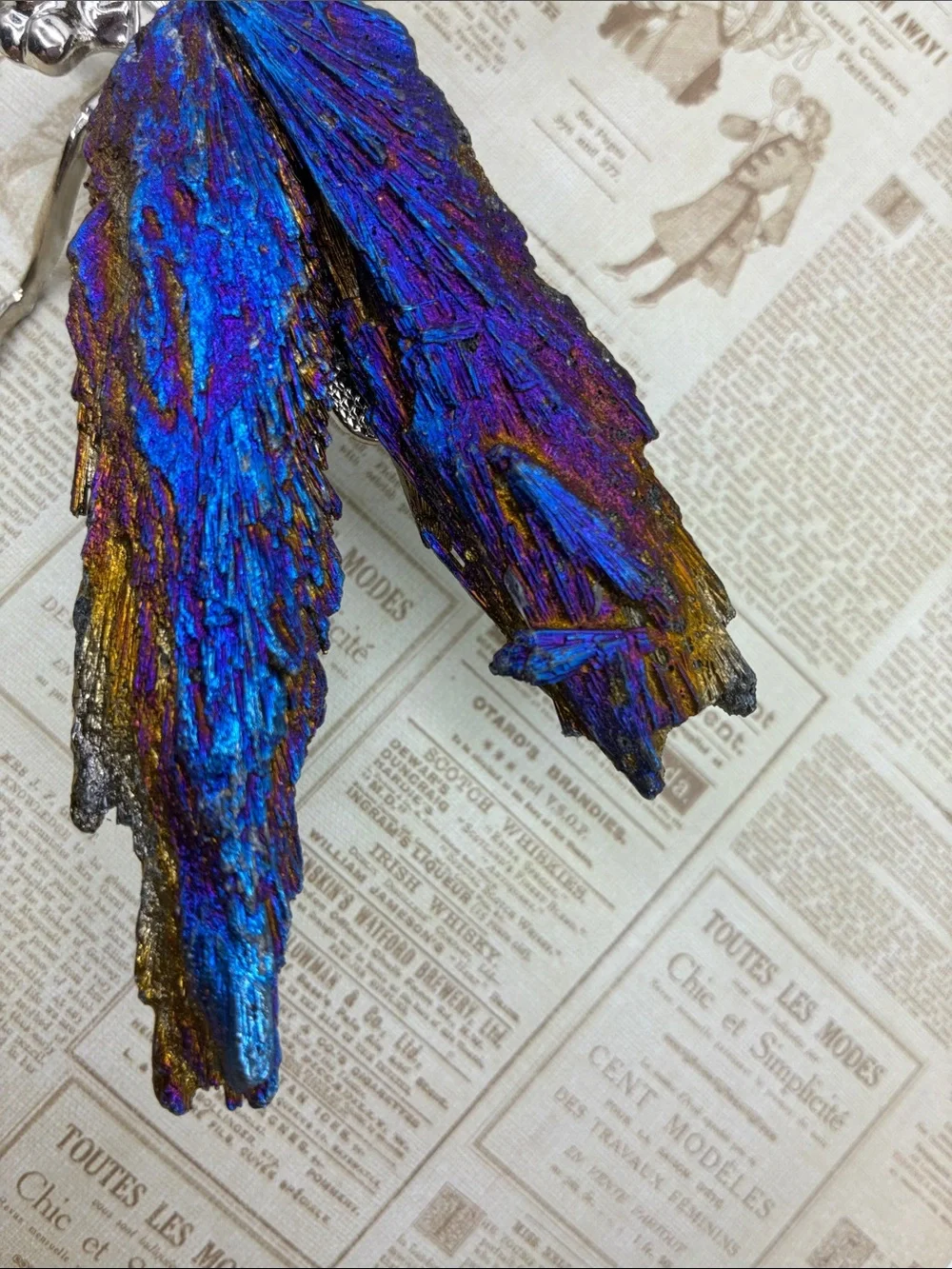 Iridescent Blue Purple Gold Titanium Crystal Display Rock - Picture 3 of 5